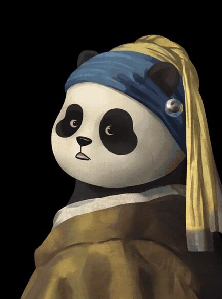 当熊猫“滚滚”遇上中外名画——你想看它反弹琵琶吗