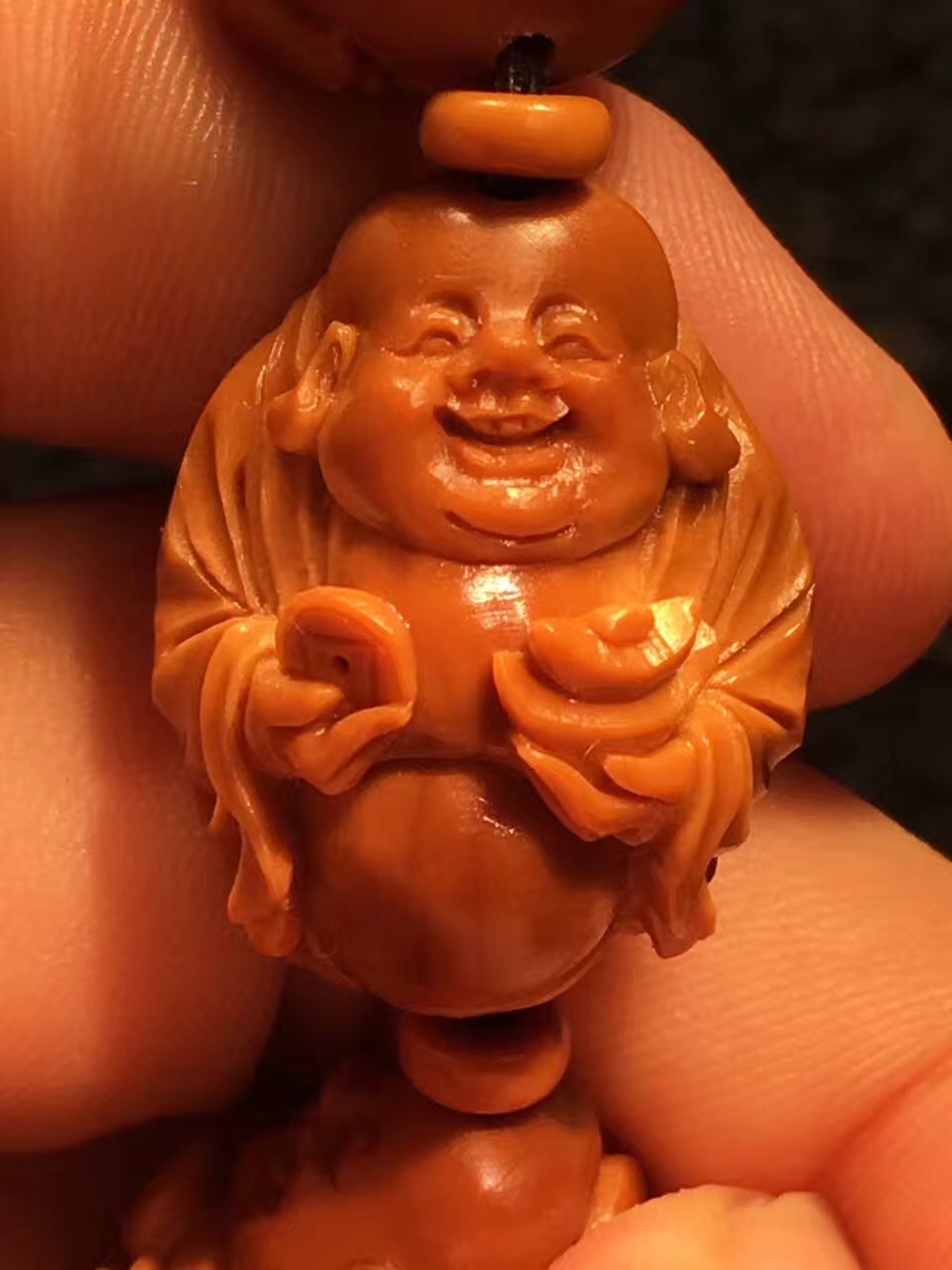 橄榄核纯手工核雕关公,纯手工橄榄核核雕