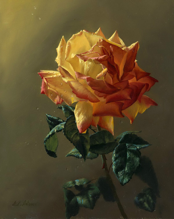 油画玫瑰花用刮刀画法,油画玫瑰花的作品欣赏