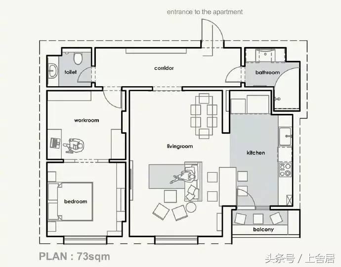 现代简约风格68平,经典现代简约风格