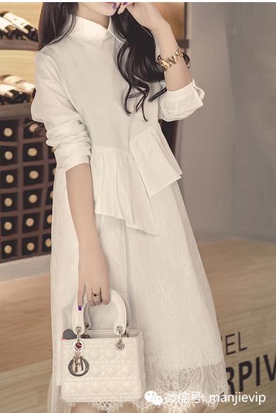 梦幻纯白精美蕾丝连衣裙 (雾色森林连衣裙)