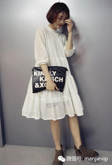 梦幻纯白精美蕾丝连衣裙 (雾色森林连衣裙)