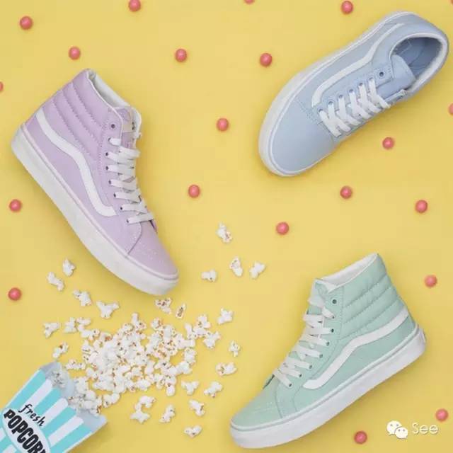好看的马卡龙配色球鞋,马卡龙配色白色鞋