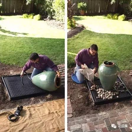 花园建一处灵动的水景墙,别墅花园小型水景