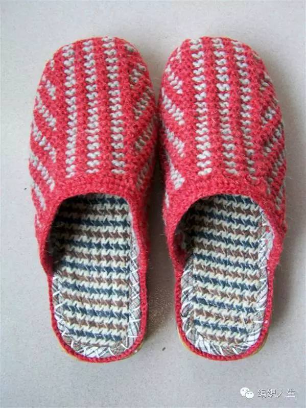棒针毛线拖鞋编织教程全过程简单,毛线拖鞋棒针水草花编织视频