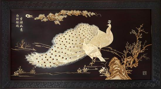 麦秆剪贴工艺作品,张霓环