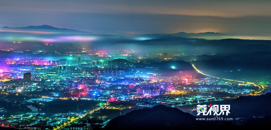 塘厦夜景图片,东莞塘厦天桥夜景视频