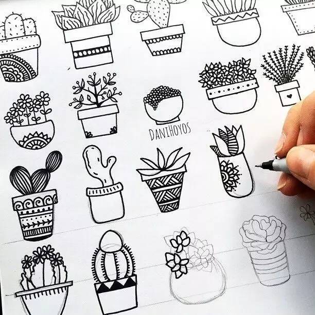 零基础针管笔黑白手绘,简单针管笔手绘插画