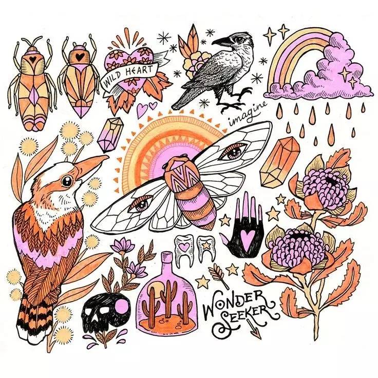 零基础针管笔黑白手绘,简单针管笔手绘插画