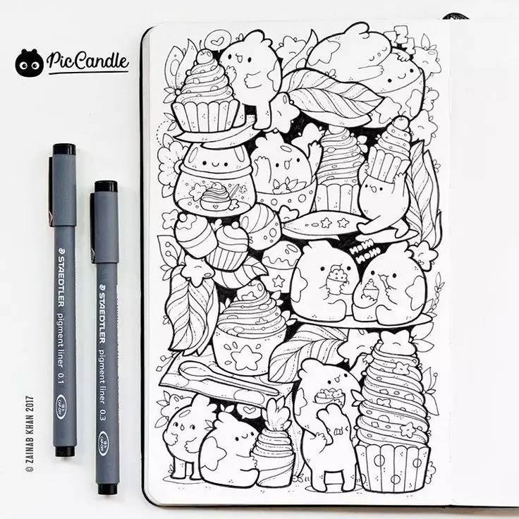 零基础针管笔黑白手绘,简单针管笔手绘插画