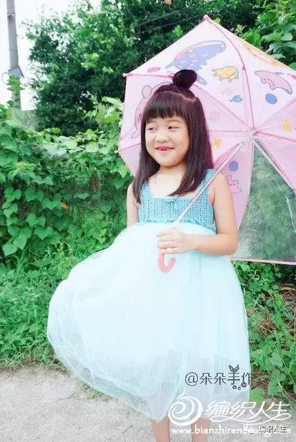 背心蓬蓬裙怎么搭配衣服才好看,钩布结合儿童裙图解