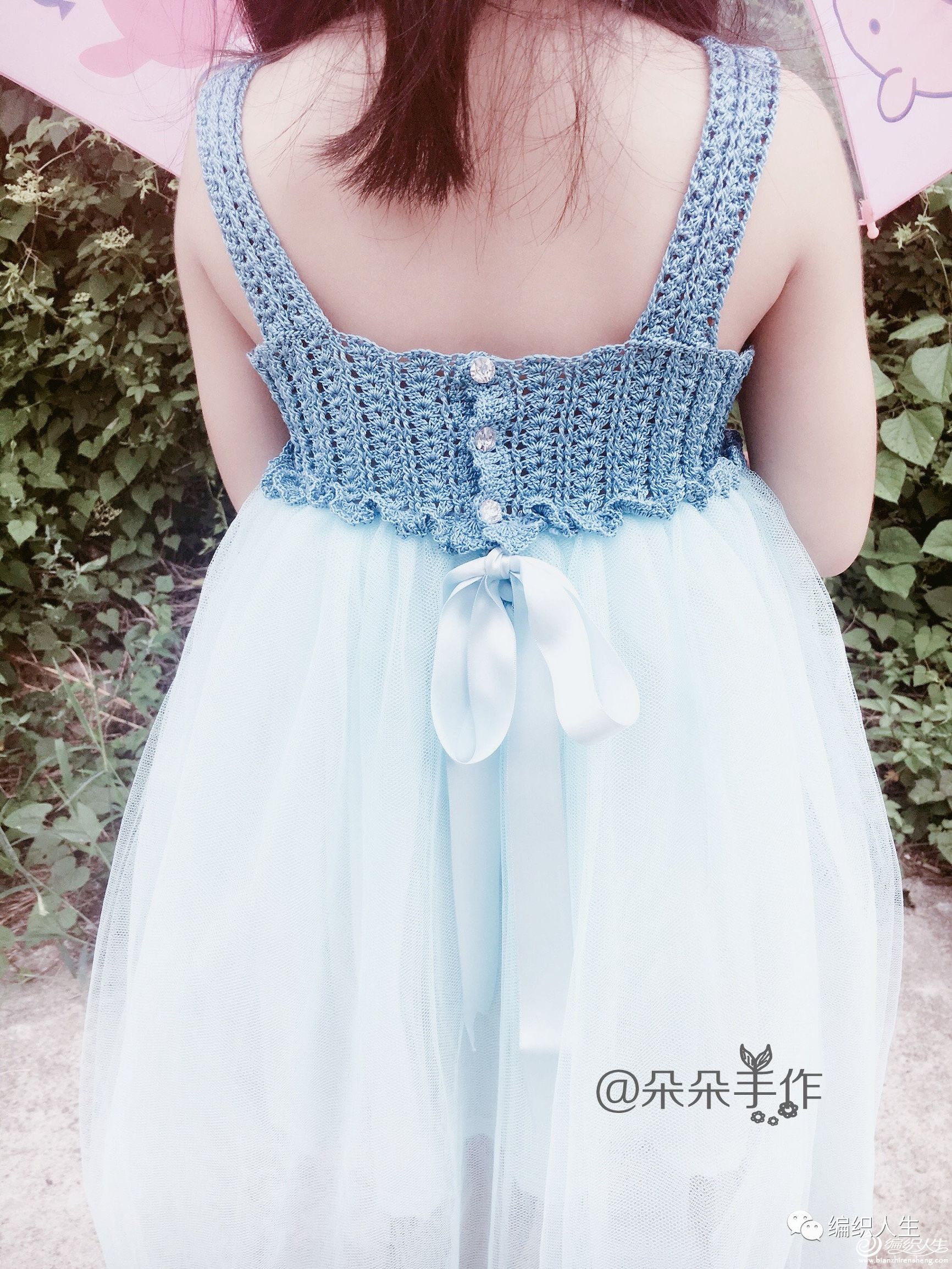 背心蓬蓬裙怎么搭配衣服才好看,钩布结合儿童裙图解