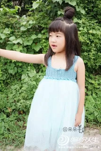 背心蓬蓬裙怎么搭配衣服才好看,钩布结合儿童裙图解