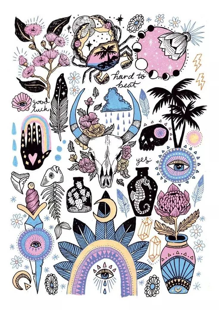 零基础针管笔黑白手绘,简单针管笔手绘插画