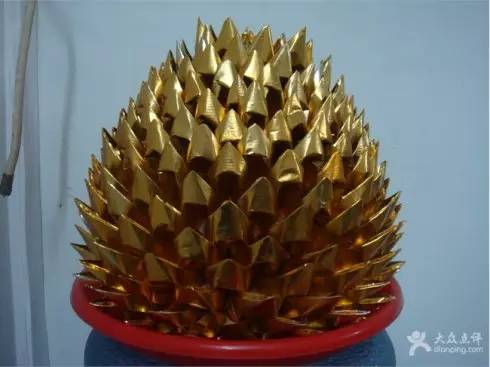 黄纸手工折纸菠萝元宝,中秋节元宝折纸的教程简单又漂亮