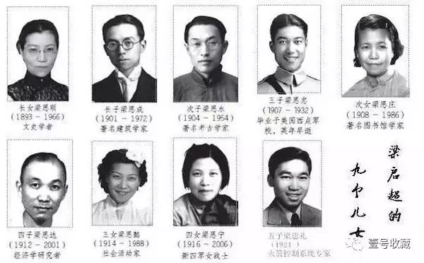 梁启超的三段婚姻,梁启超与第一任妻子的后代