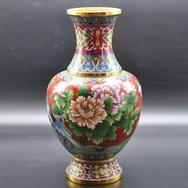 纯手工掐丝景泰蓝摆件,纯铜景泰蓝拉丝摆件