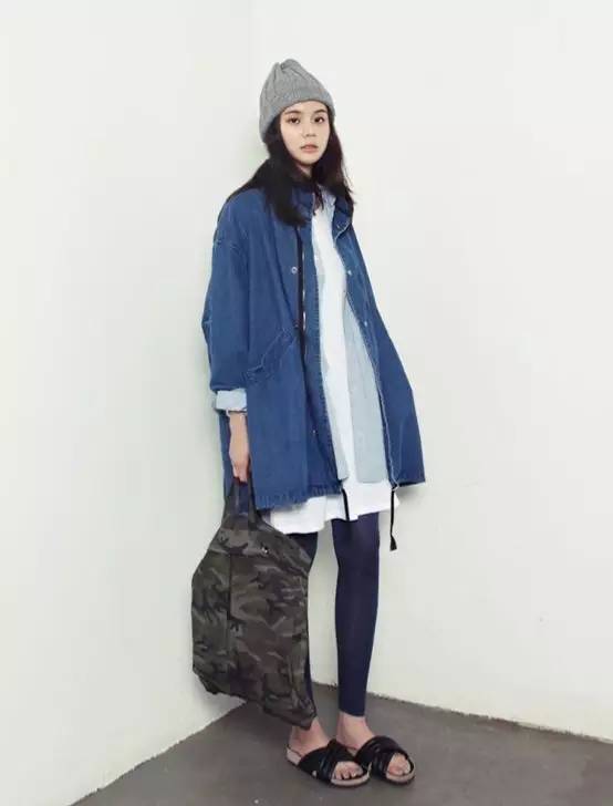 穿搭牛仔外套和风衣,穿搭层次感牛仔外套