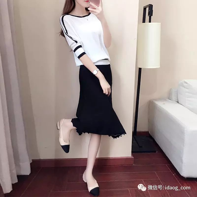 秋冬针织裙套装时髦,慵懒风针织套装裙