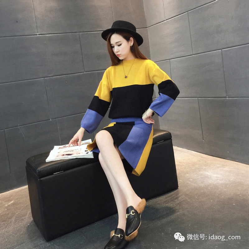 秋冬针织裙套装时髦,慵懒风针织套装裙