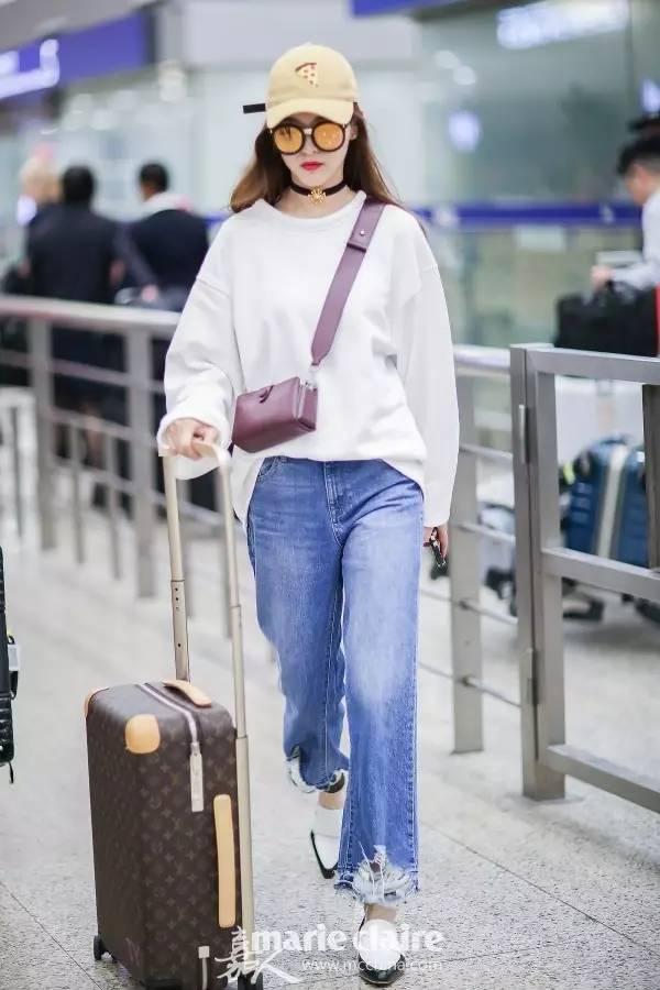 宋茜穿白色牛仔,宋茜温暖的甜蜜的搭配