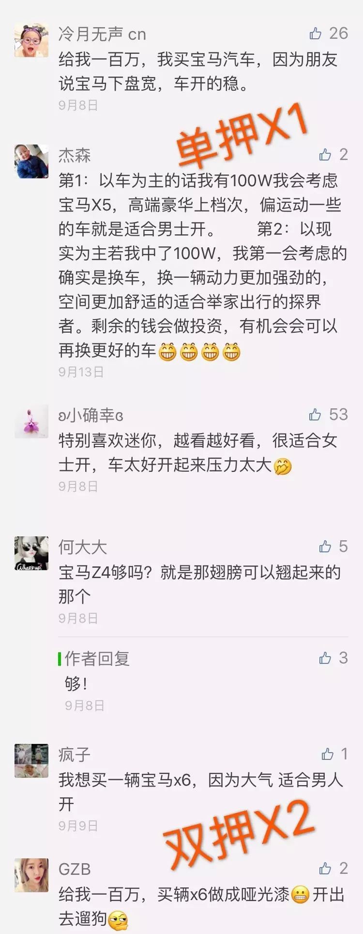 你们真的不是宝马请来的托儿吗?——中奖名单出炉