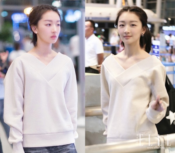 周冬雨戴超大珍珠耳环,周冬雨同款不对称耳环