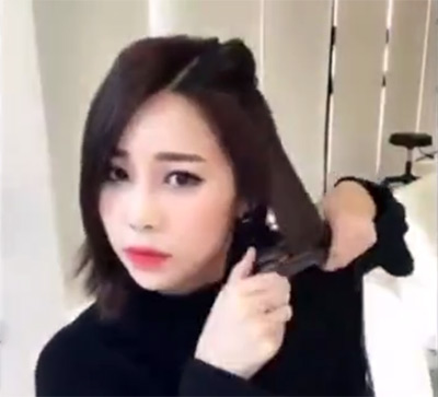 鲨鱼夹的多种夹法中短发,短发长发夹子正确夹法