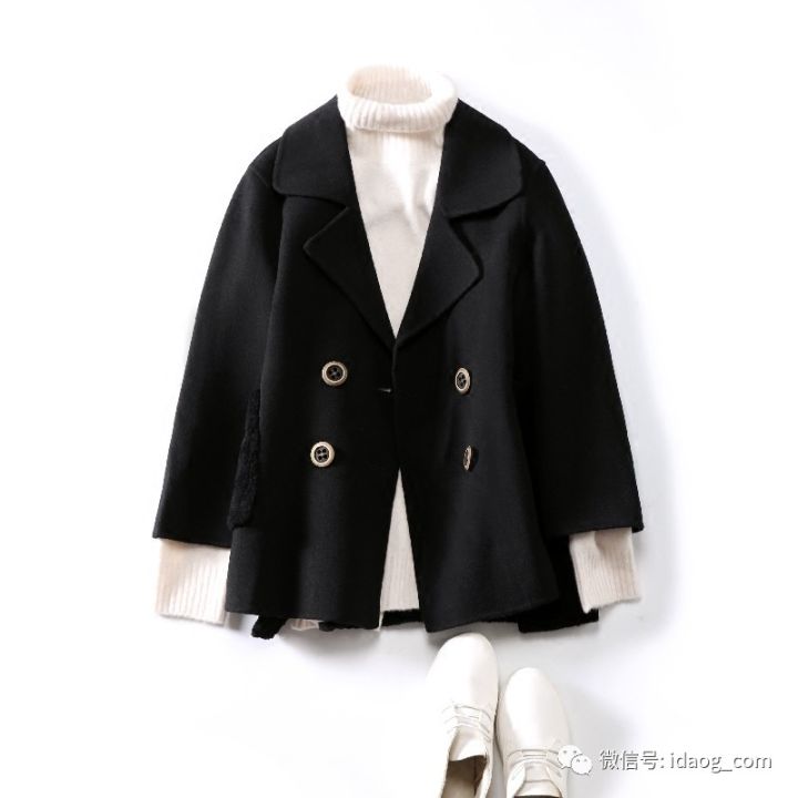 小个子羊绒大衣轻奢感,轻奢感气质呢子大衣