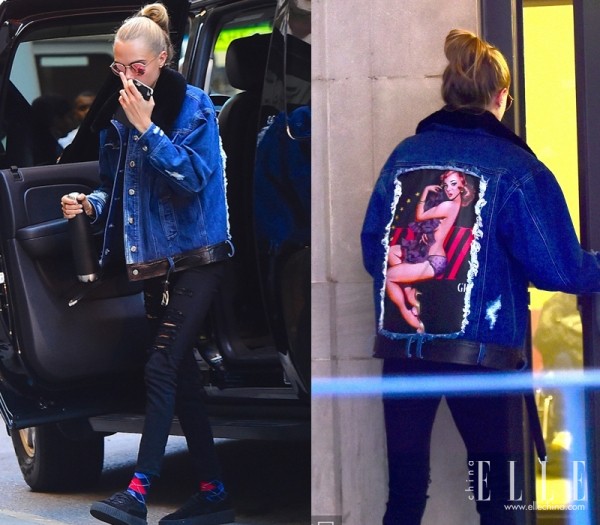 马思纯黑白格子外套,马思纯灯芯绒外套