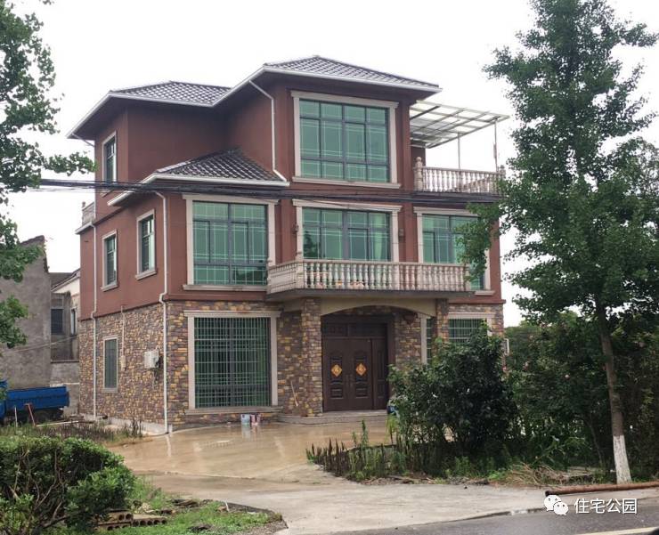 别墅外墙文化石和真石漆搭配效果,外墙干挂花岗岩效果图