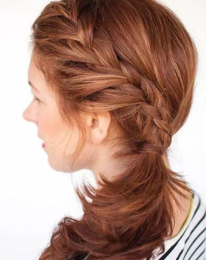 年会发型中长发编发大脸,编发简单易学中长发适合大脸