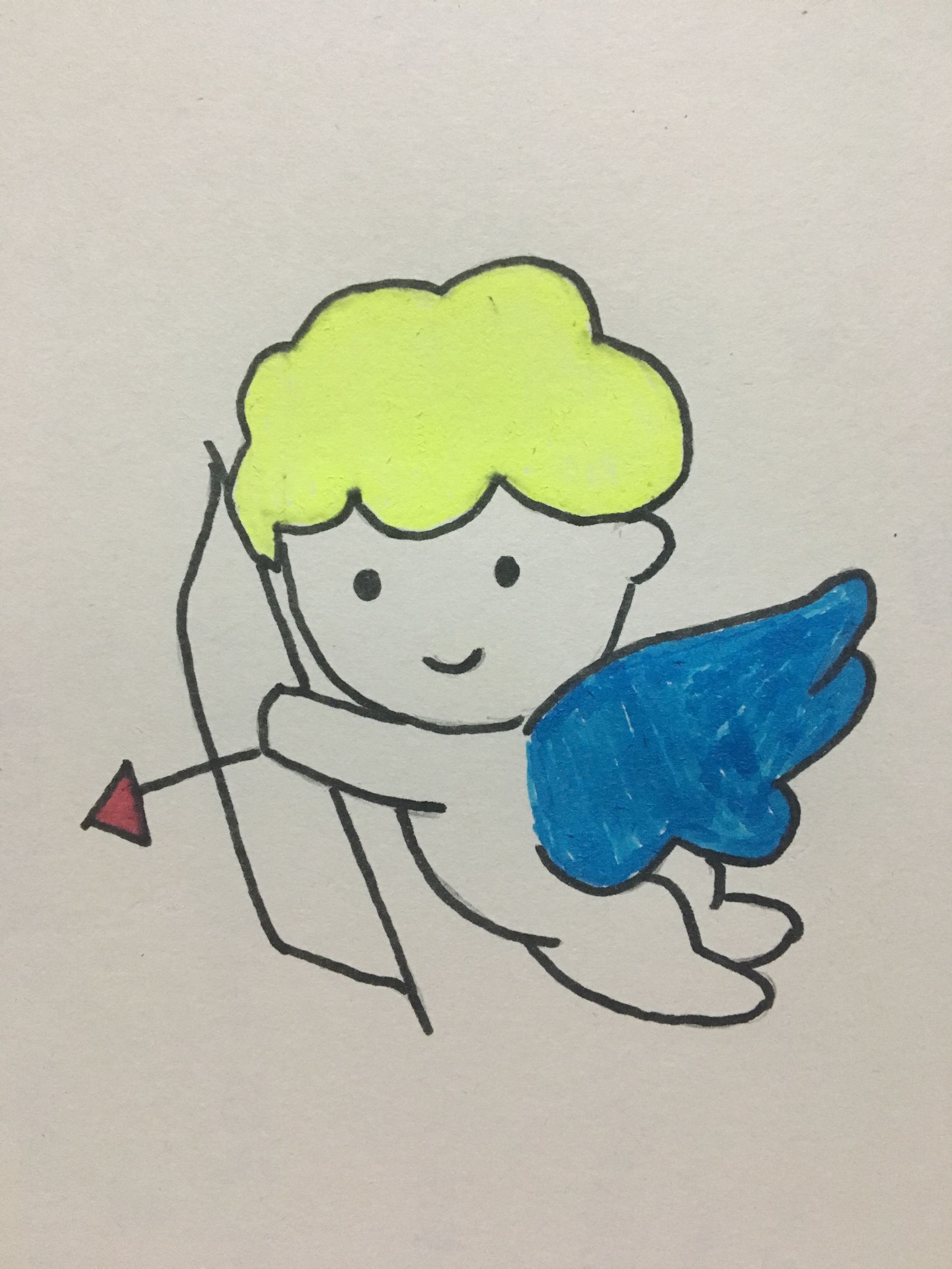 文明小天使主题简笔画,简笔画小天使的画法