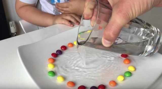 把彩虹糖摆成一个圈,把彩虹糖摆成一个圆往中间倒点水