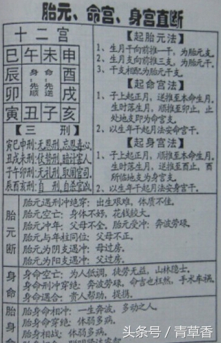 盲派胎元命宫对八字的作用,胎元和命宫的作用