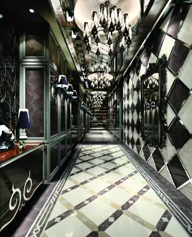 走廊菱形铺贴效果图,菱形铺贴