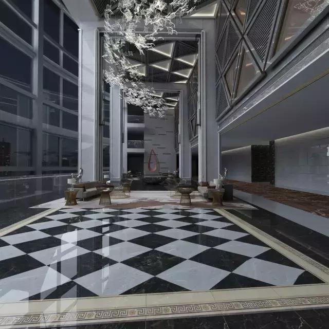 走廊菱形铺贴效果图,菱形铺贴