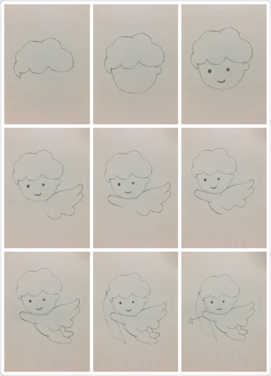 文明小天使主题简笔画,简笔画小天使的画法