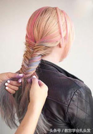 好看的发型扎法女童10-12岁鱼尾辫,从头顶上就开始编鱼尾辫怎么编