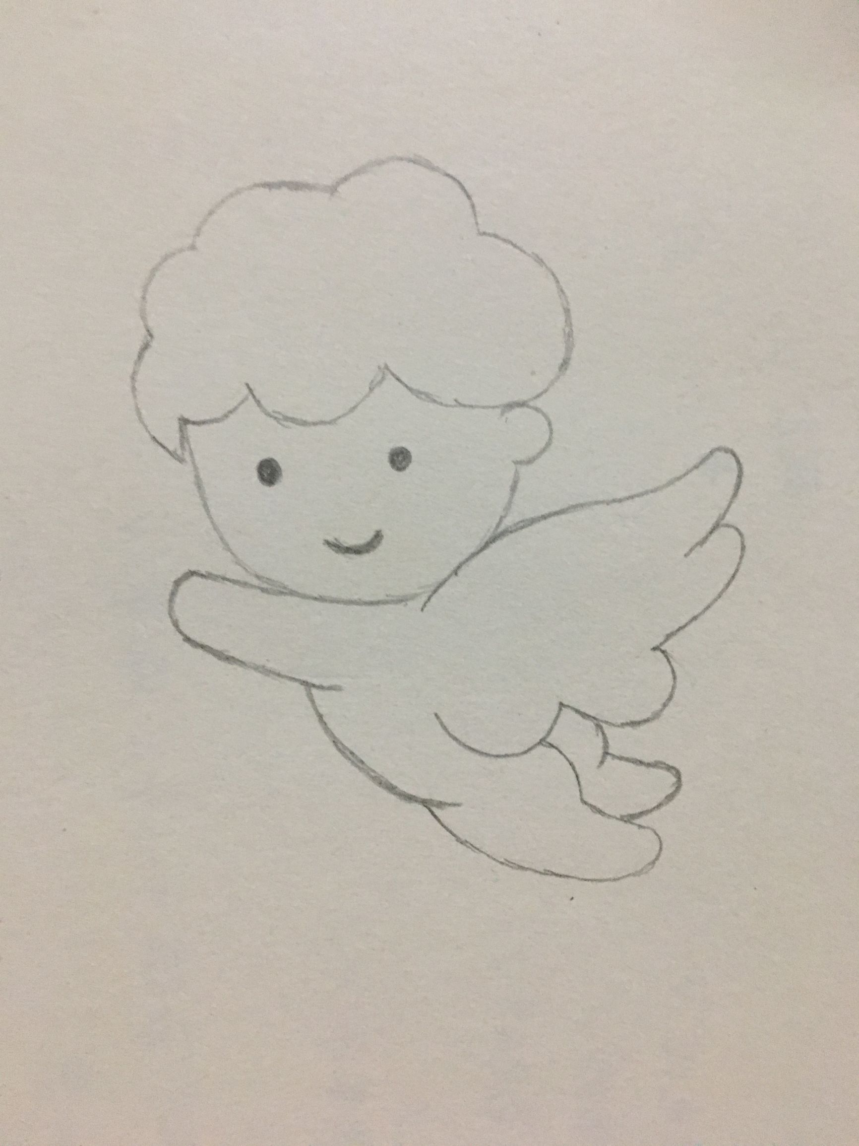 文明小天使主题简笔画,简笔画小天使的画法