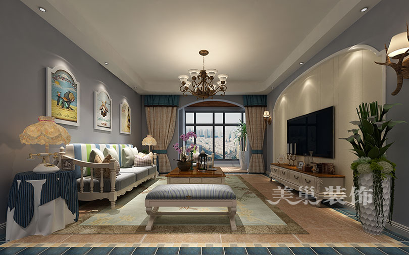 美巢装饰装修效果图，地中海风格清新时尚
