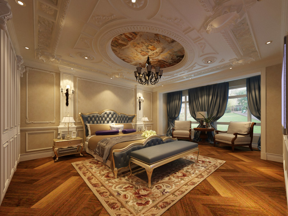 艺术雕琢华贵的妆点艺术的殿堂,听雨观澜流水别墅480平,林凤装饰全案整装设计