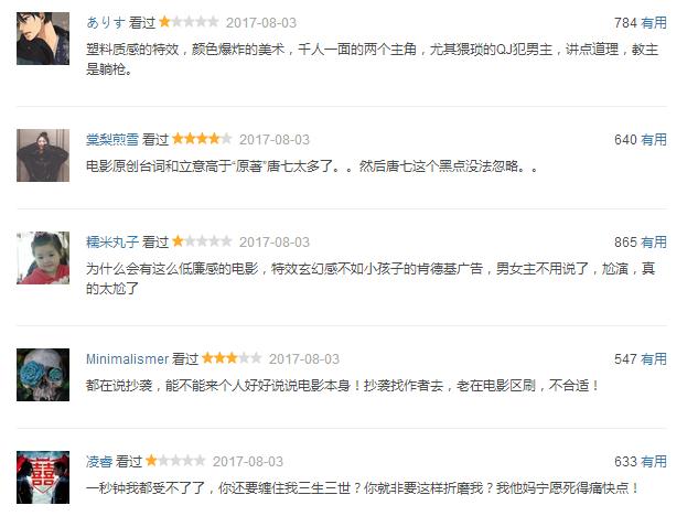 三生三生电影版今日终上映，看今日豆瓣差评如潮！