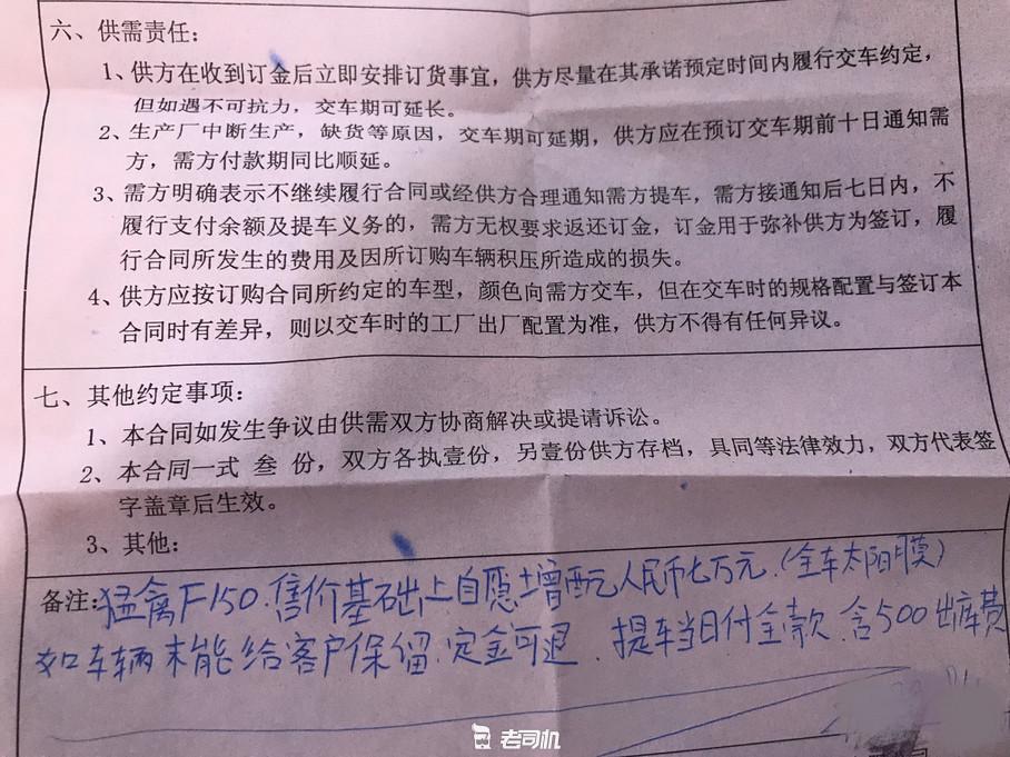 加价15万猛禽,福特猛禽加价50万