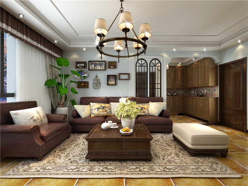 石家*家庄**装e站瑞府美式风装修，邻居都夸好看，纷纷拍照回去照做