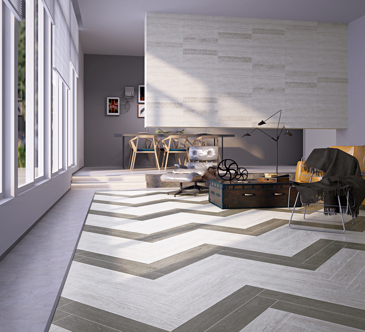 仿古木纹砖优缺点,仿木纹地砖600*600效果图