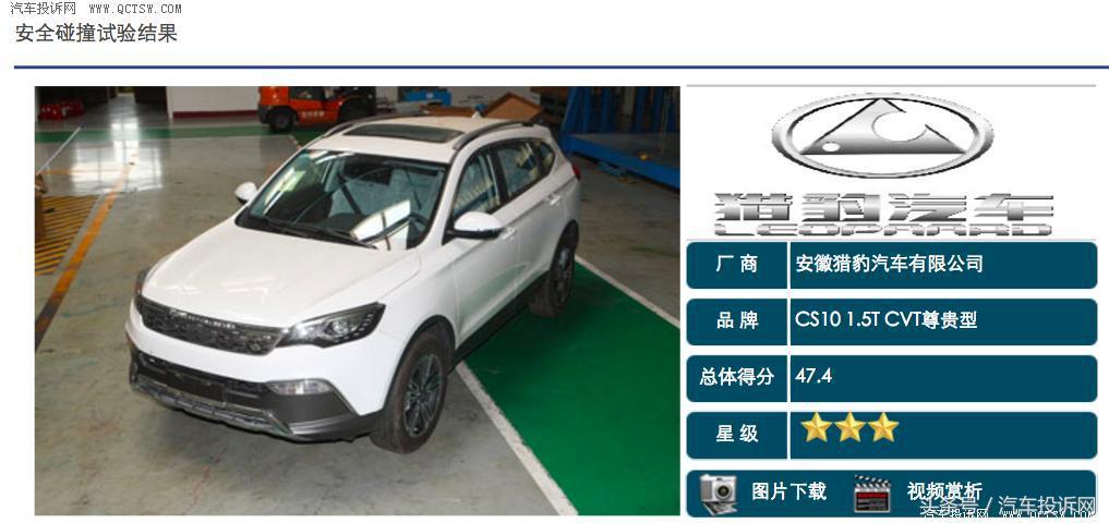 2017款猎豹cs10碰撞测试,2016款猎豹cs10碰撞测试