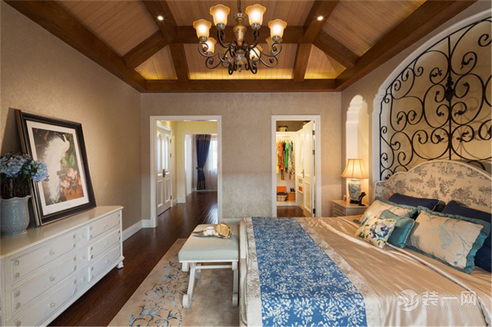 美式临湖别墅效果图,美式别墅外观石材效果图