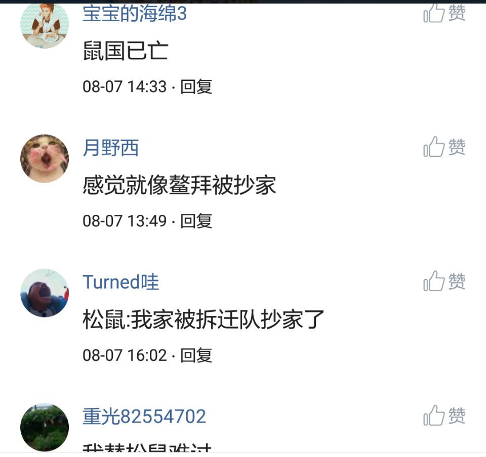 那些搞笑的评论之一松鼠说，那是我娶十房姨太的钱