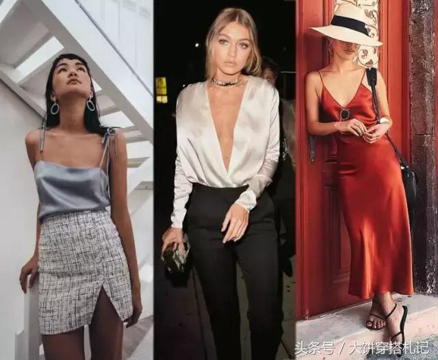 缎面睡衣风,质感女式睡衣中长款缎面